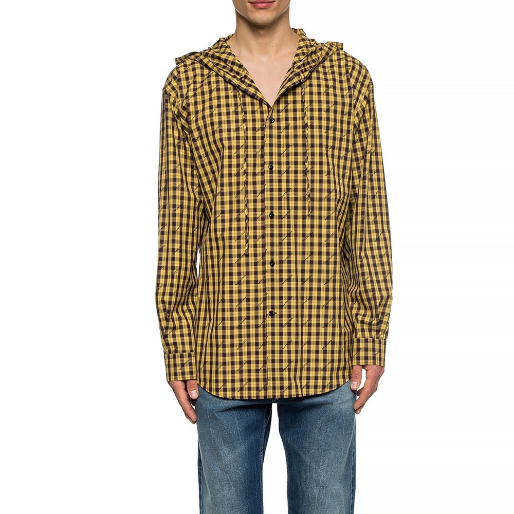 BALENCIAGA logo
PATTERNED HOODED SHIRT Long Sleeve